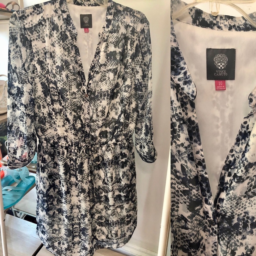 Vince Camino sheer long sleeve dress size 10